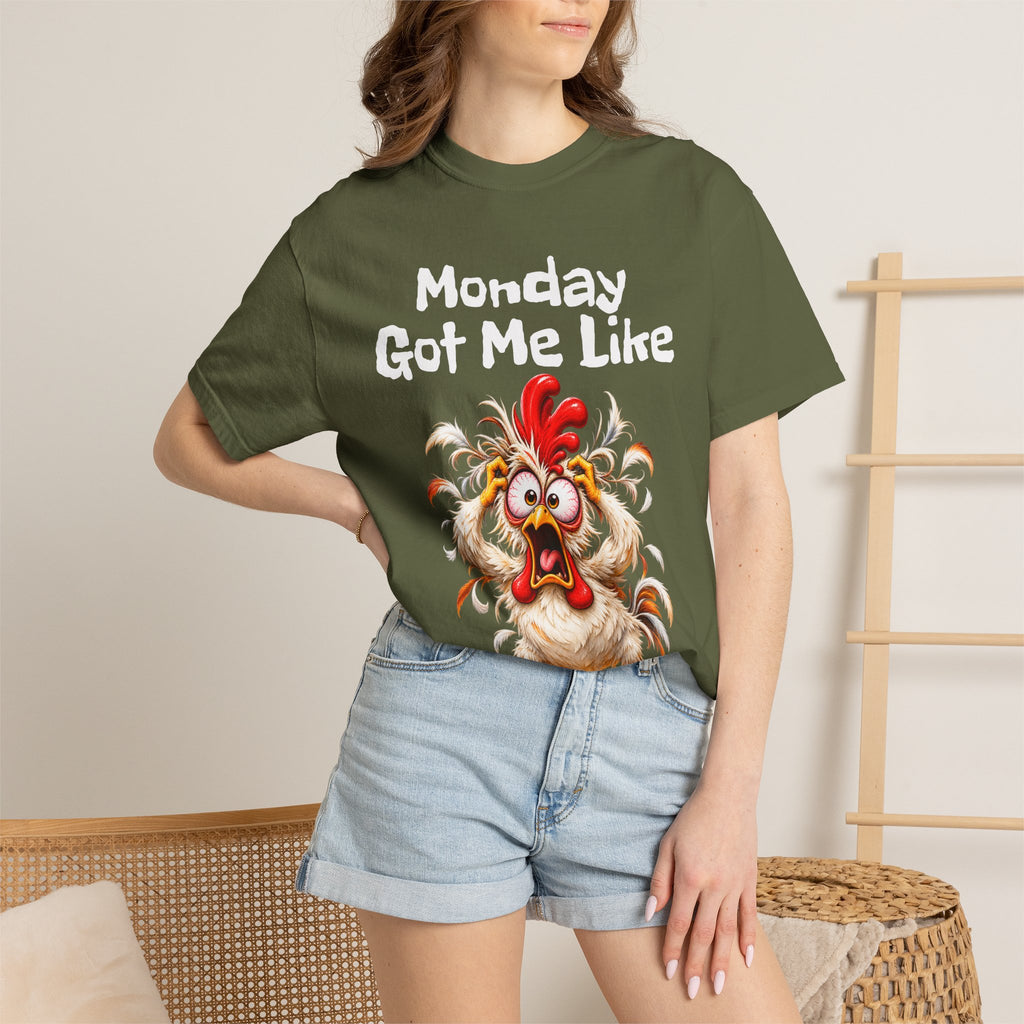 Copy of Monday Got Me Like T-Shirt — Funny Cartoon Chicken Graphic Tee