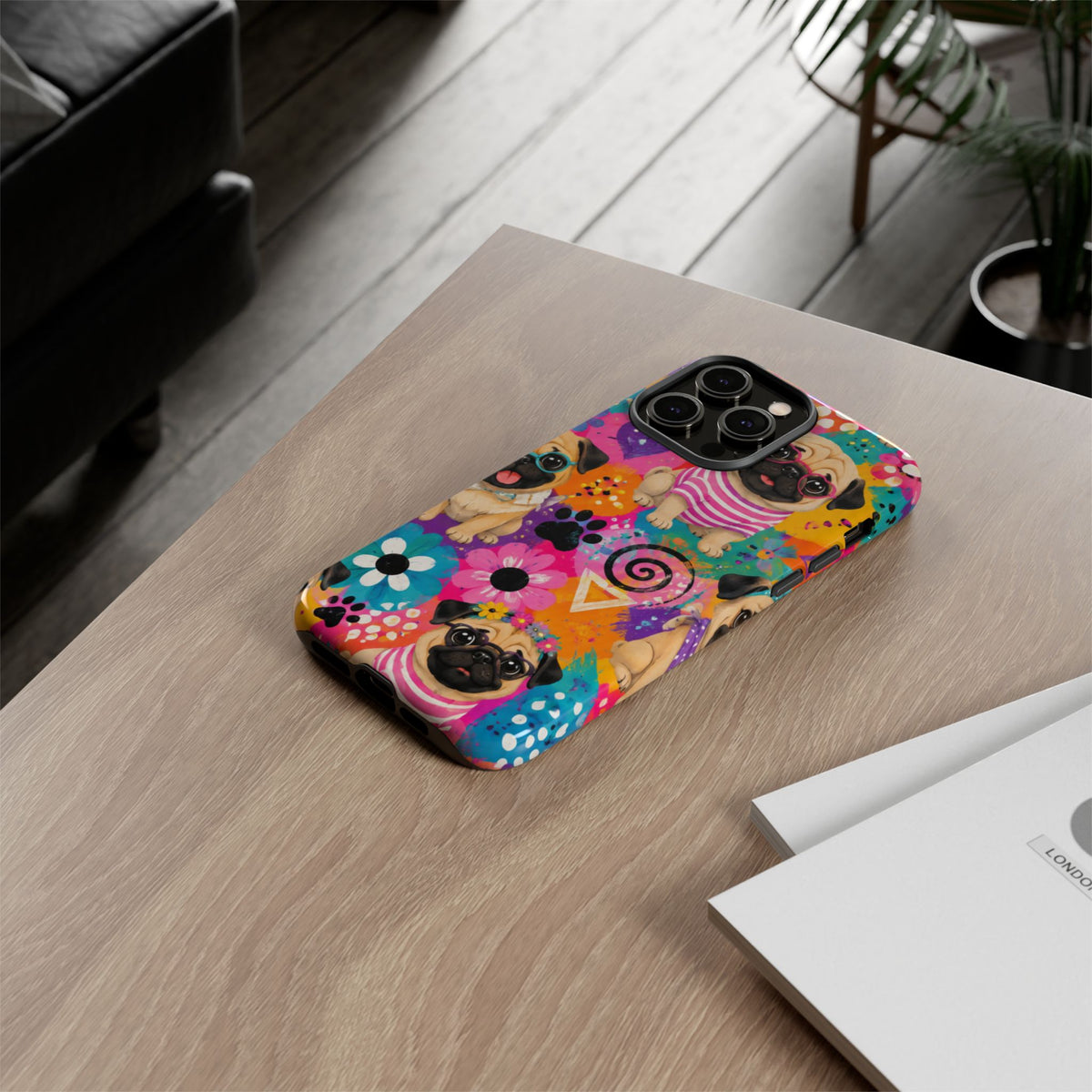 Pug Pop Art Phone Case — Colorful Pug Pattern Tough Case