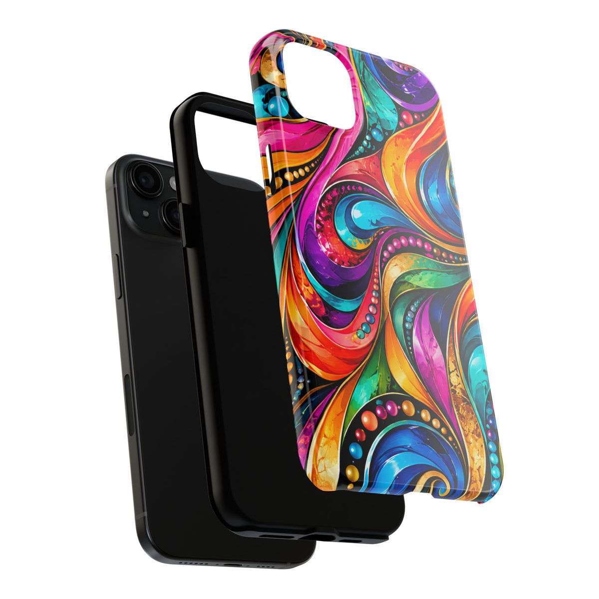 Colorful Swirl Tough Phone Case — Vibrant Abstract Protective Cover