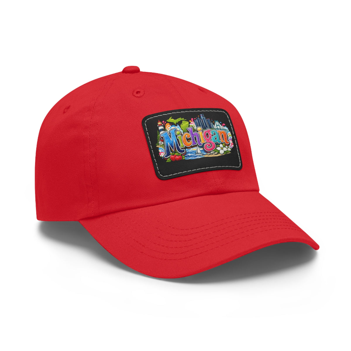 Michigan Patch Dad Hat | Leather Rectangle Patch