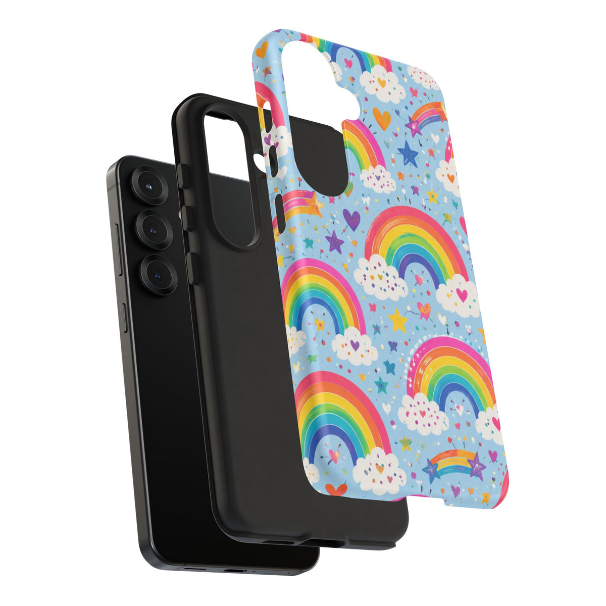 Rainbow Clouds Phone Case — Cute Pastel Rainbow Pattern Tough Case