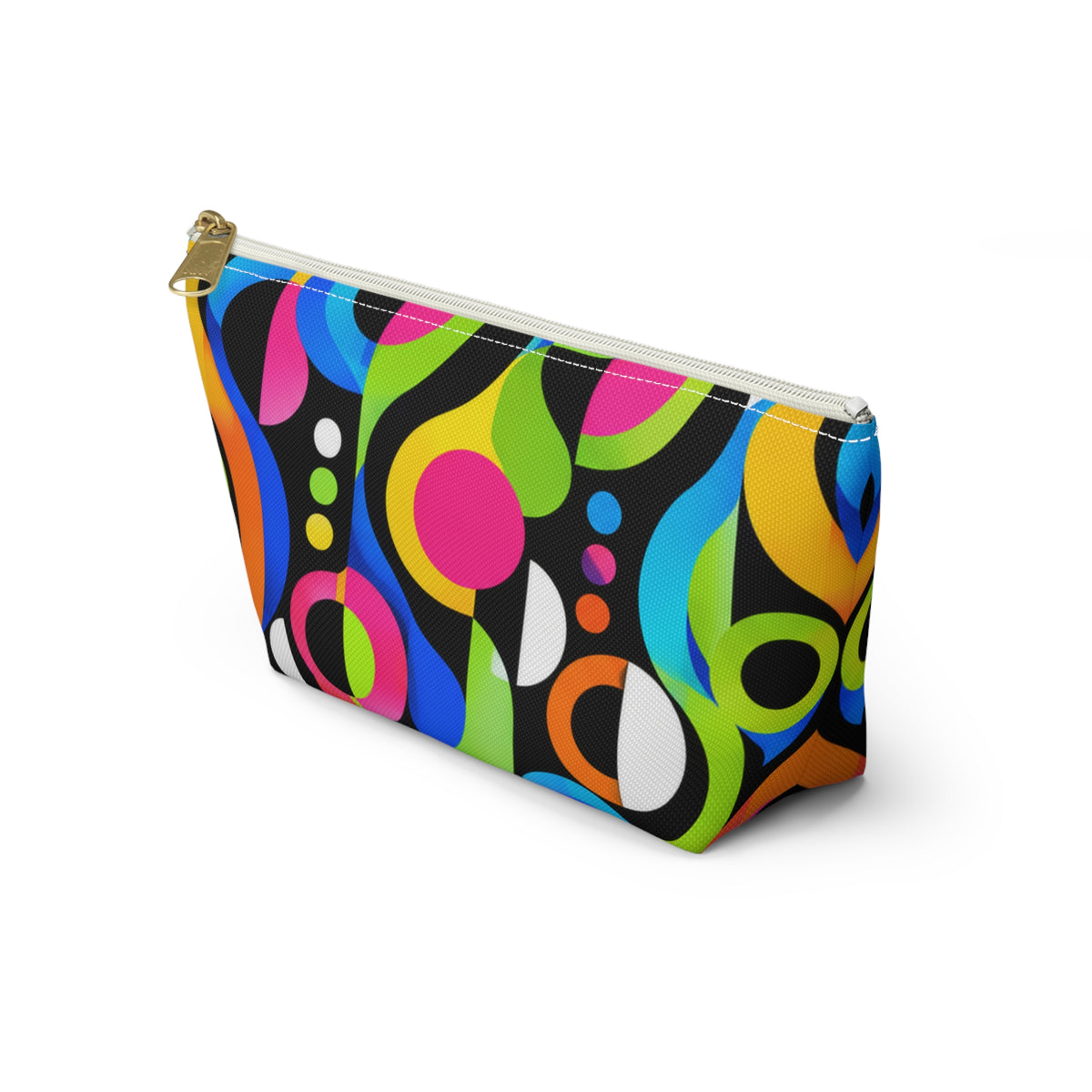 Retro Neon Geometric Accessory Pouch