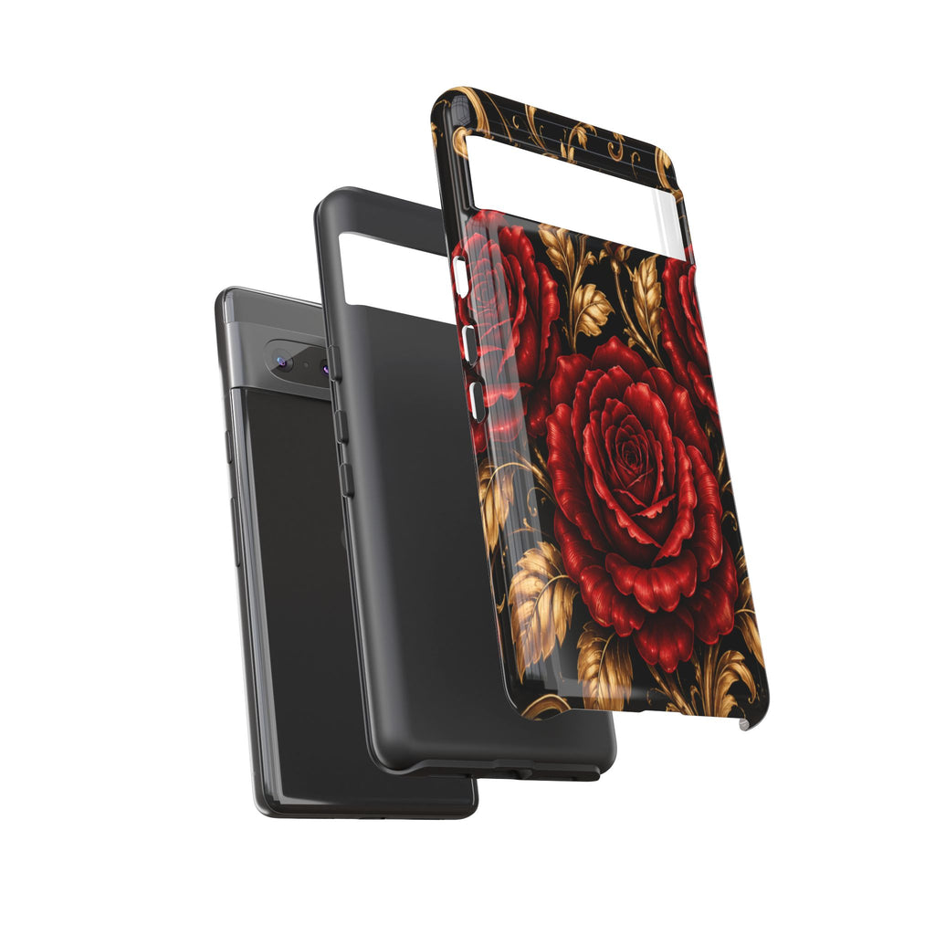 Tough Cases — Vintage Red Rose Floral Phone Case