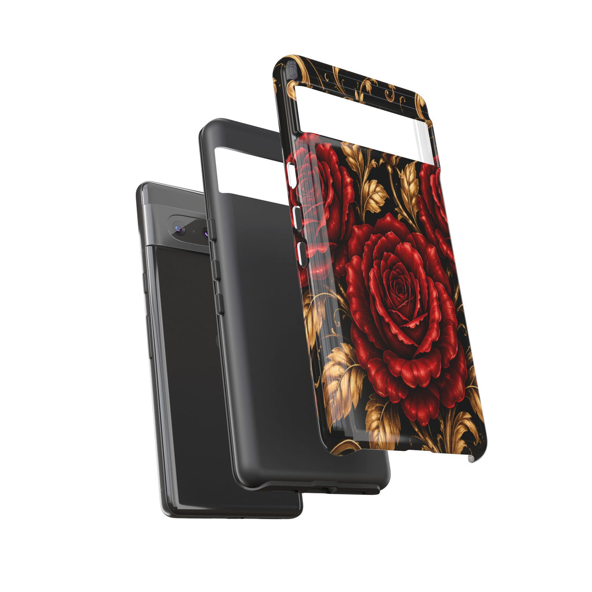 Tough Cases — Vintage Red Rose Floral Phone Case