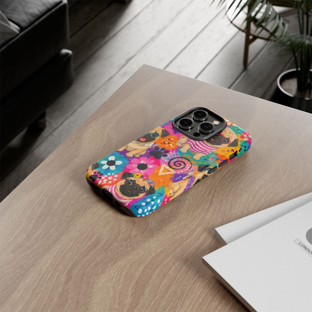 Pug Pop Art Phone Case — Colorful Pug Pattern Tough Case