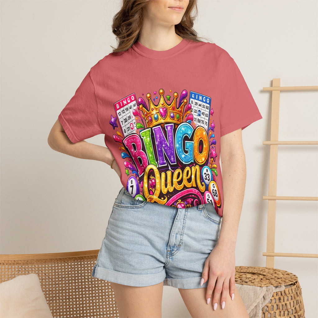 Bingo Queen T-shirt | Colorful Crown Bingo Balls Design