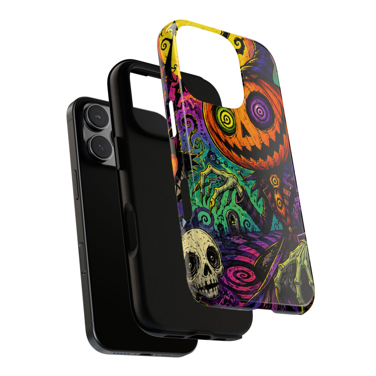 Halloween Pumpkin Skull Phone Case — Psychedelic Jack-o'-Lantern Tough Case
