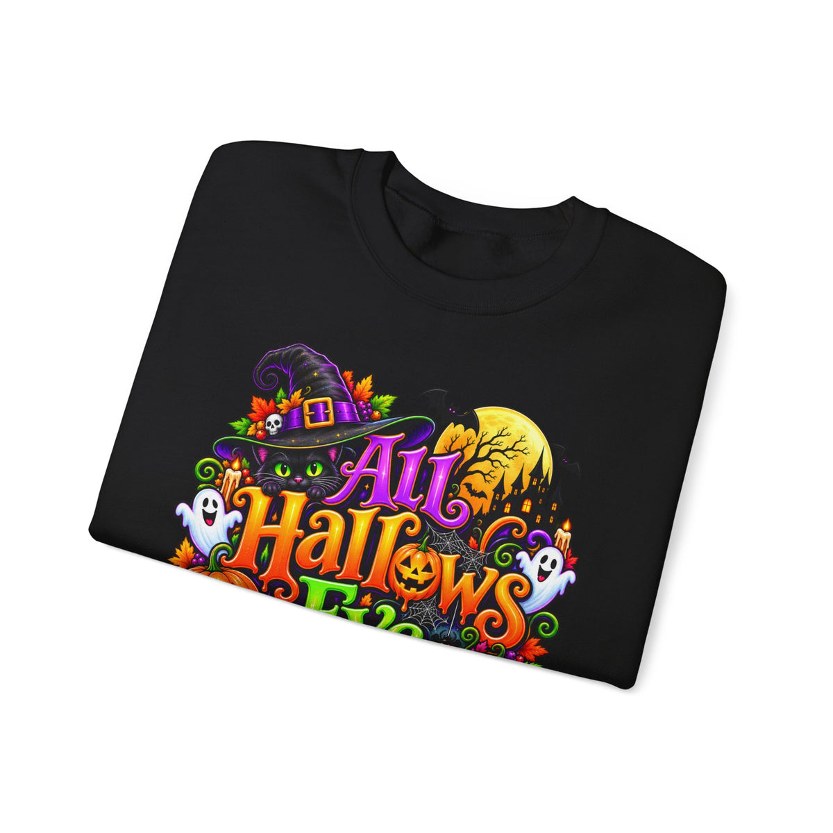 Halloween Crewneck Sweatshirt — "All Hallows Eve" Graphic Pullover