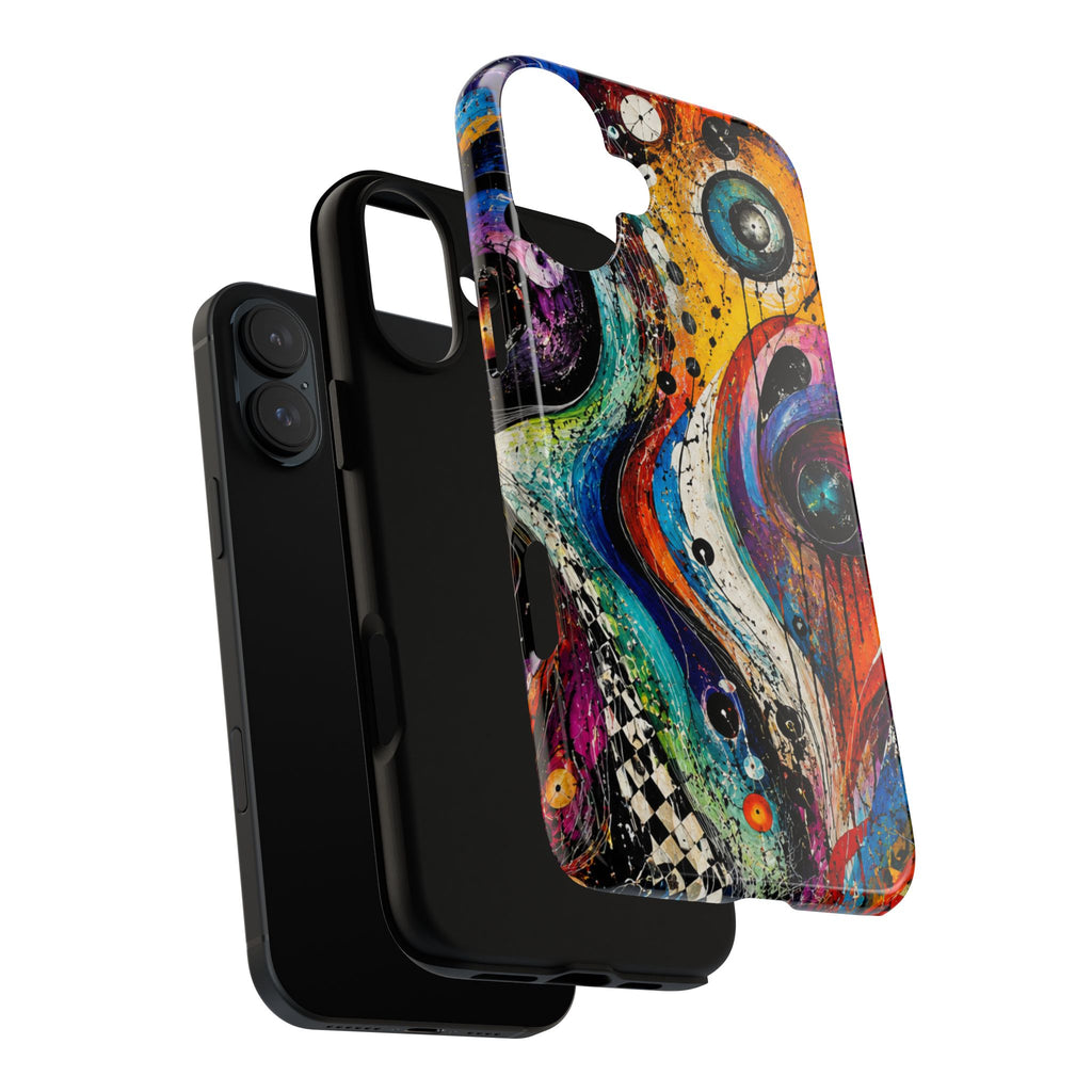 Abstract Cosmic Swirl Phone Case — Colorful Artistic iPhone Tough Case