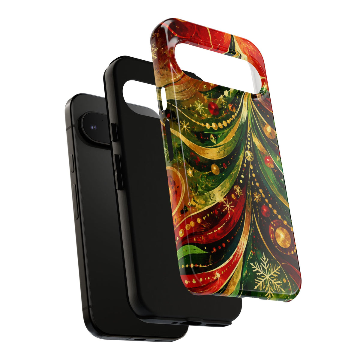 Christmas Tree Tough Phone Case — Festive Red & Green Holiday Phone Cover