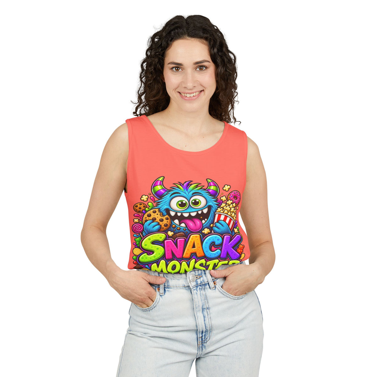 Snack Monster Tank Top | Cute Colorful Monster Snacks Graphic