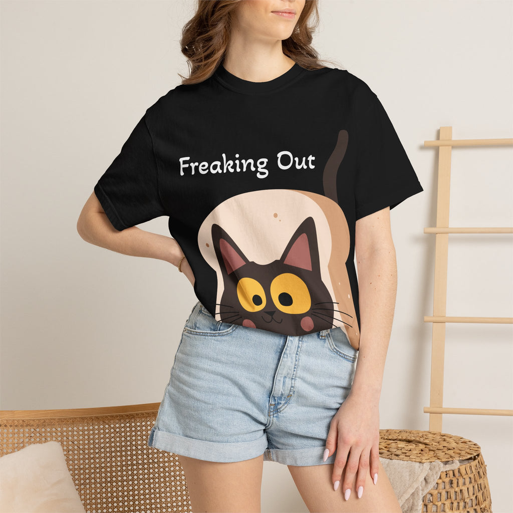 Black Cat in Toast T-Shirt | Cute Kawaii Kitty Illustration