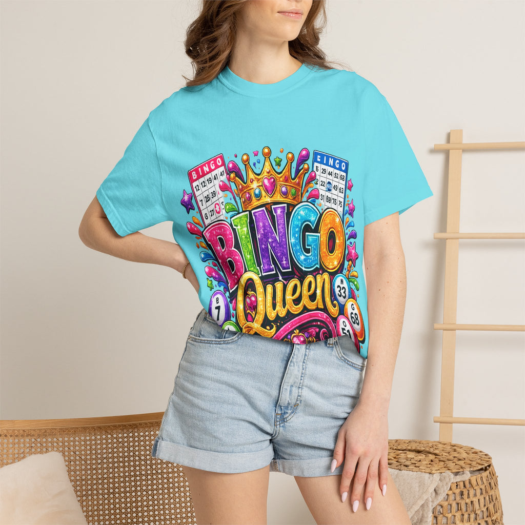 Bingo Queen T-shirt | Colorful Crown Bingo Balls Design