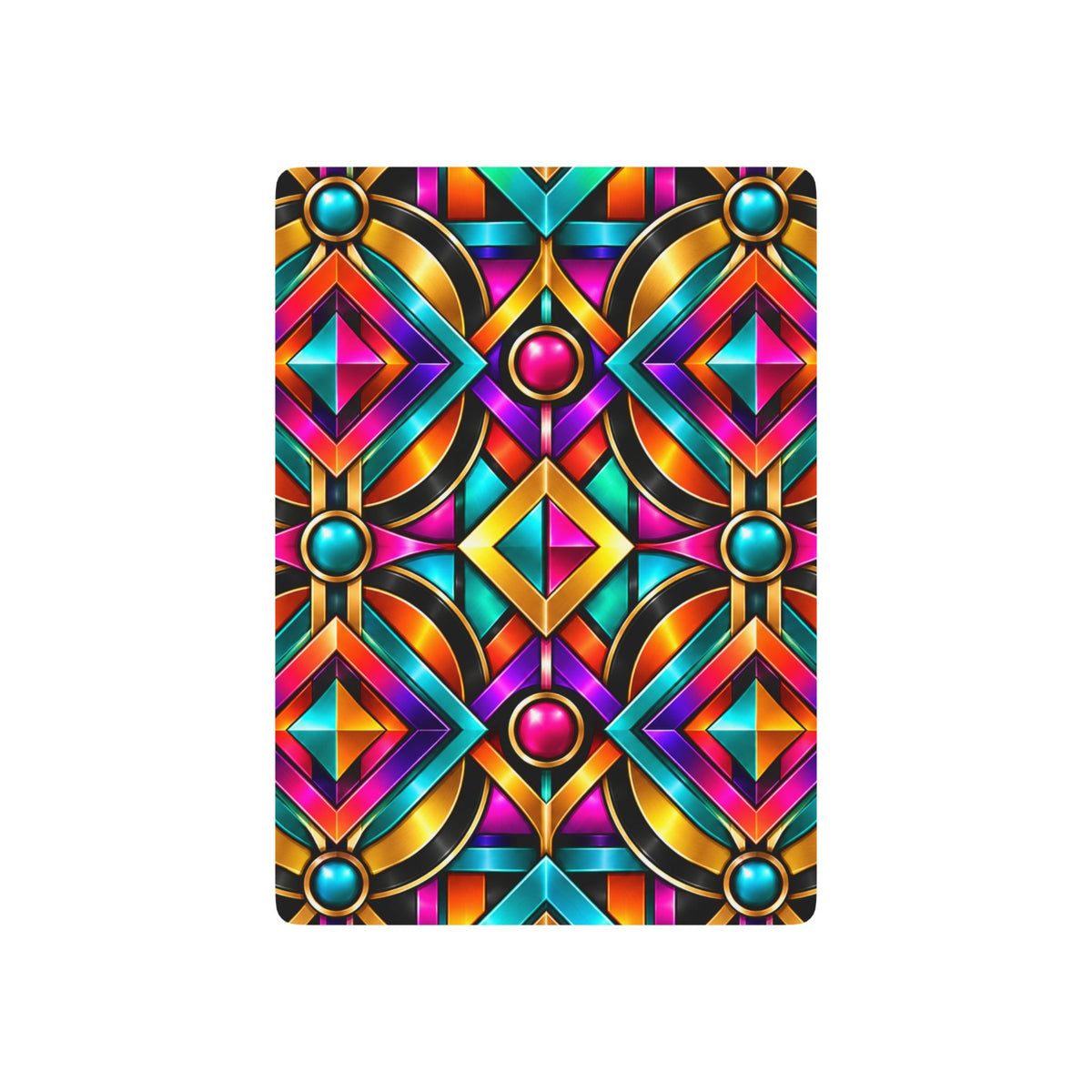 Colorful Geometric Pattern Poker Playing Cards | Vibrant Back, Classic Ace