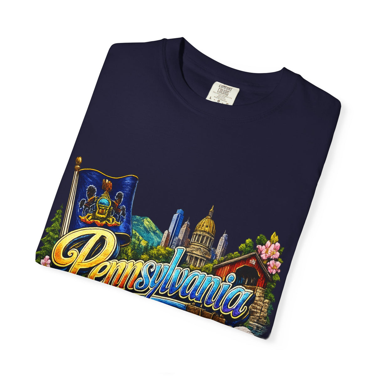 Pennsylvania Vintage Postcard T-Shirt | State Skyline Tee