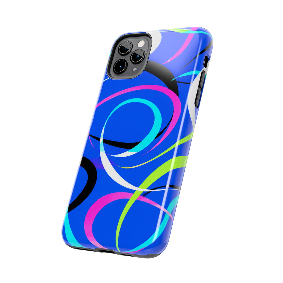 Tough Phone Case — Blue Abstract Swirl Protective Cover