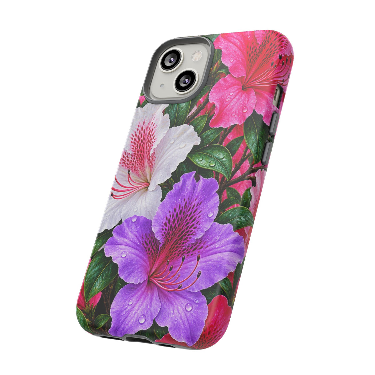 Floral Azalea Phone Case — Vibrant Pink & Purple Blossom Protection