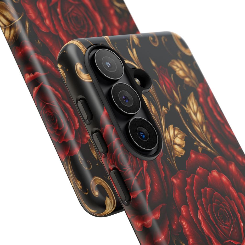Tough Cases — Vintage Red Rose Floral Phone Case