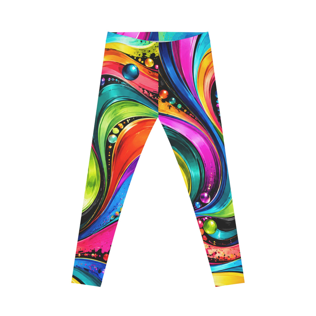 Colorful Swirl Abstract Leggings — Vibrant All-Over Print Women's Leggings