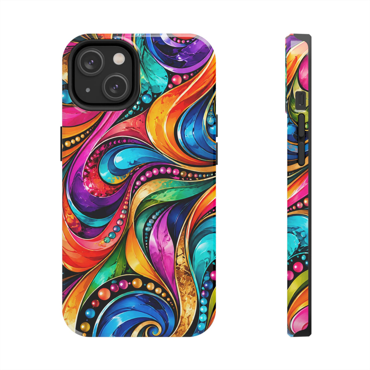 Colorful Swirl Tough Phone Case — Vibrant Abstract Protective Cover