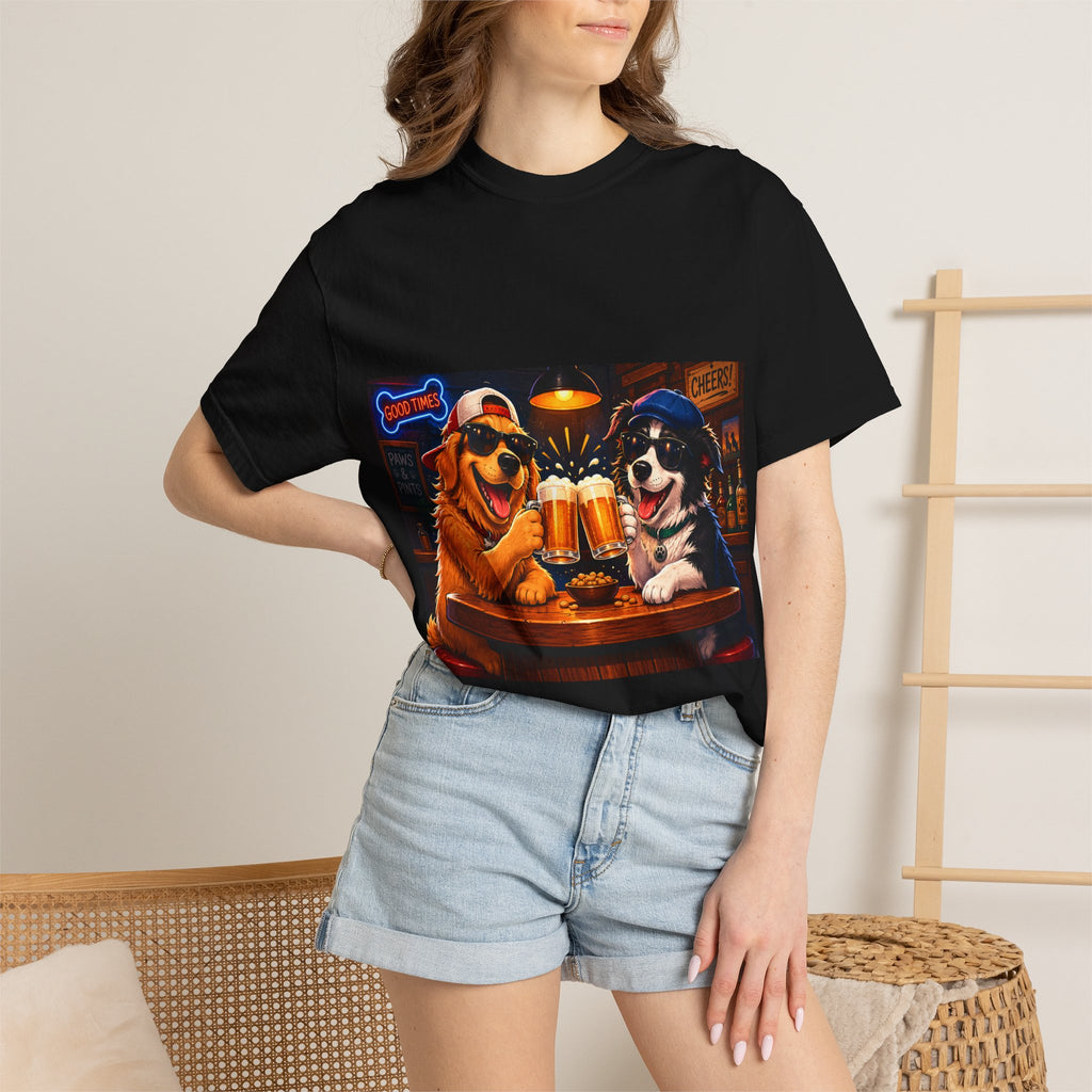 Dogs Cheers T-shirt | Beer Pub Paws Design