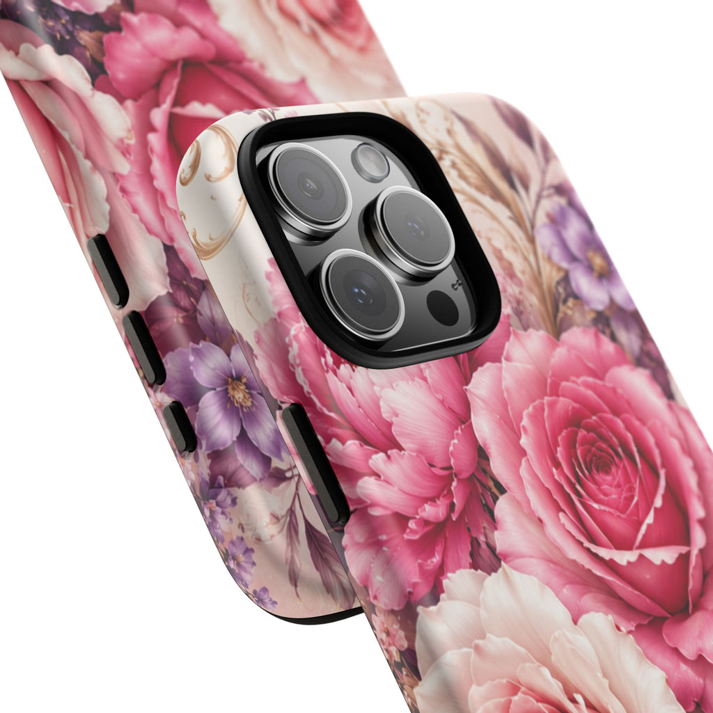 Pink Vintage Roses phone case | floral iPhone cover