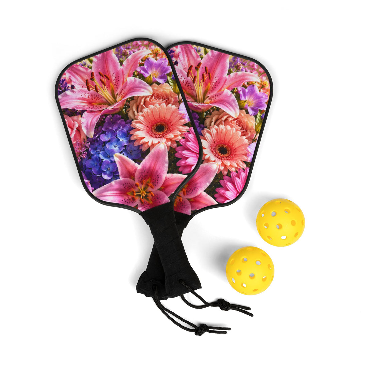 Pink Floral Pickleball Paddle