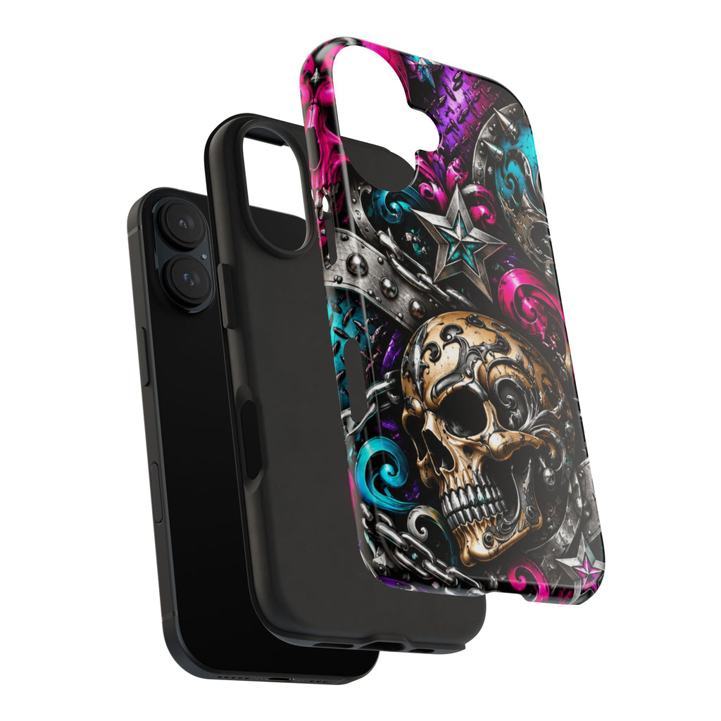Skull & Stars Tough Phone Case | Colorful Gothic Skull Phone Case