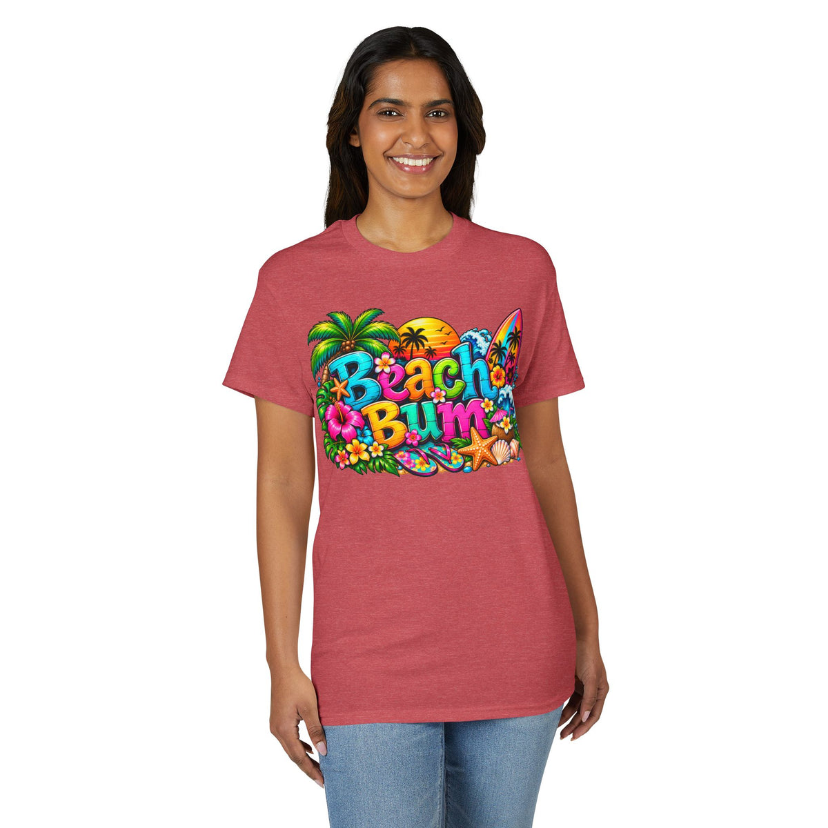 Beach Bum T-Shirt — Colorful Surf & Tropical Graphic Tee