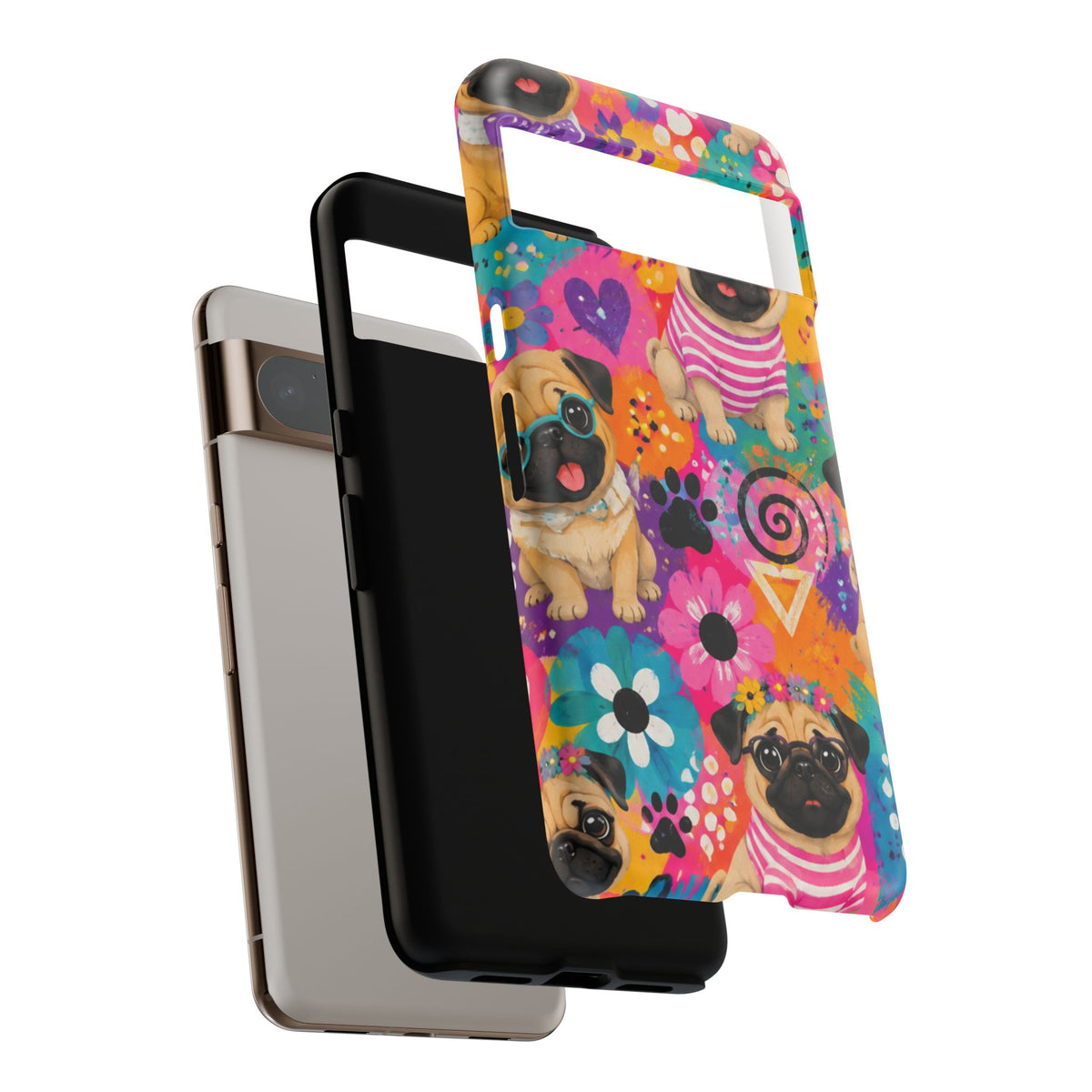 Pug Pop Art Phone Case — Colorful Pug Pattern Tough Case