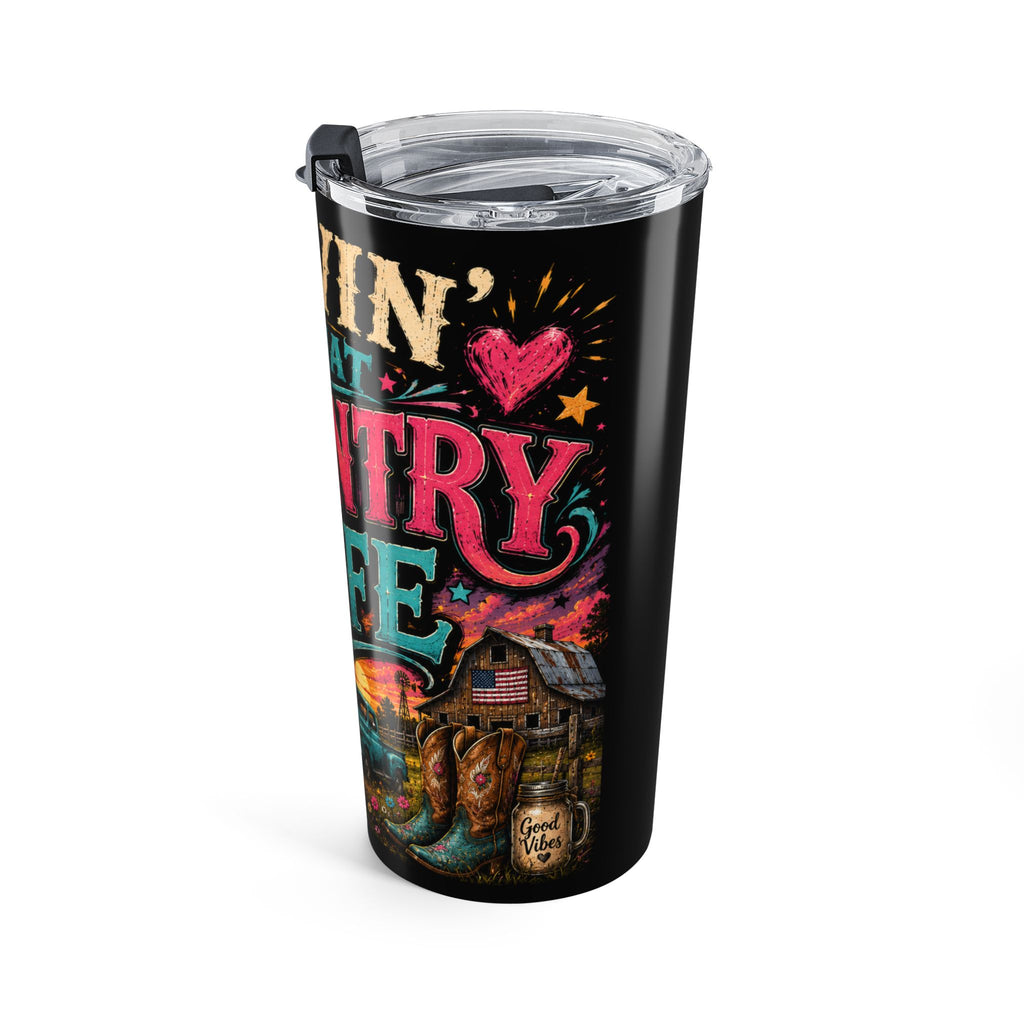 Living That Country Life Tumbler 20oz | Rustic Truck Farm Scene