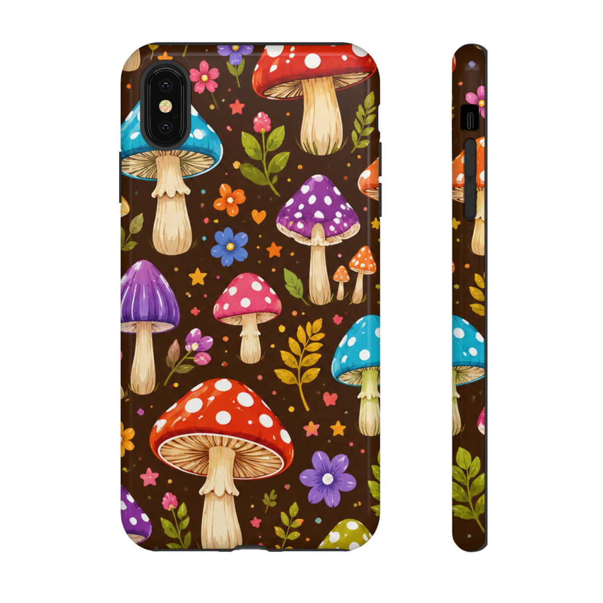 Colorful Mushroom Pattern Tough Case | Phone Cover, Woodland Fungi Design