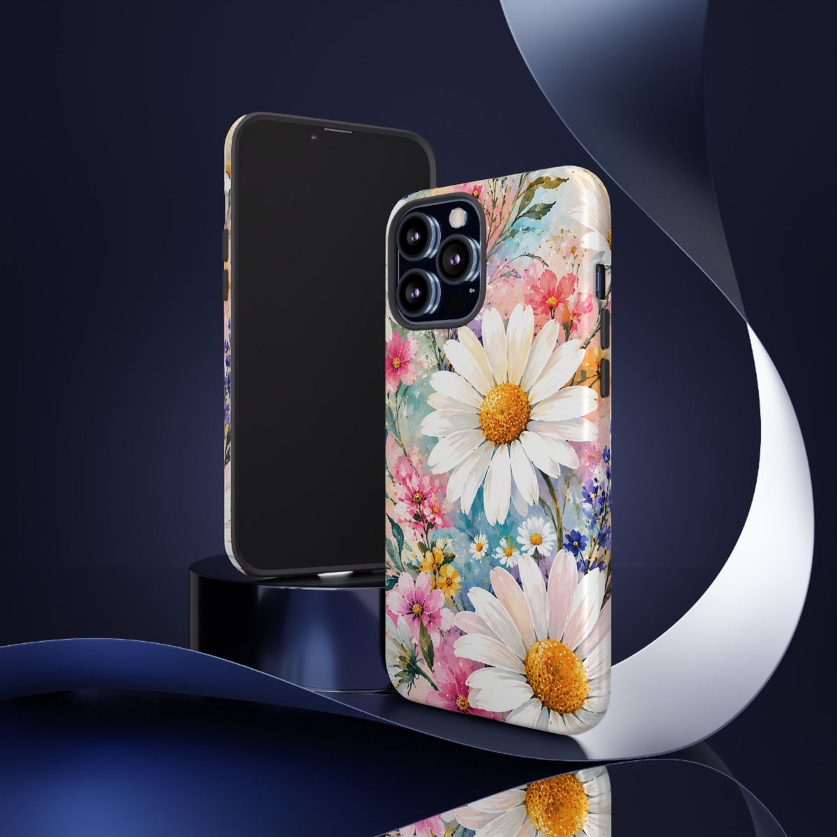 Floral Daisy Phone Case — Watercolor Daisies Protective Tough Case