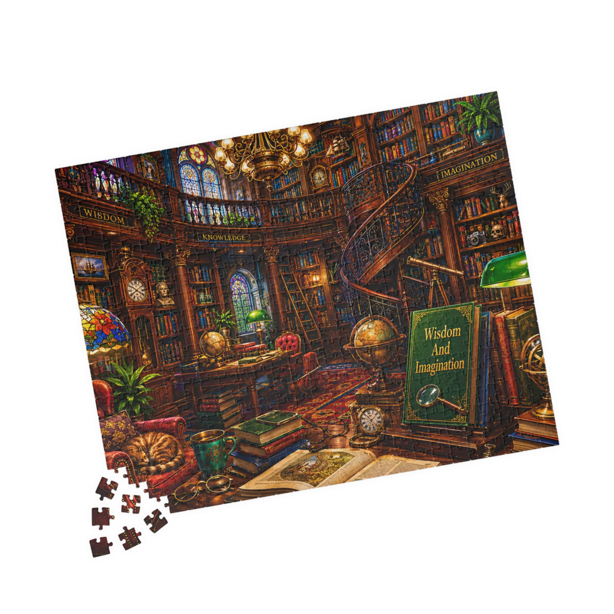 Cozy Vintage Library Puzzle 520-piece | Bookshop Jigsaw