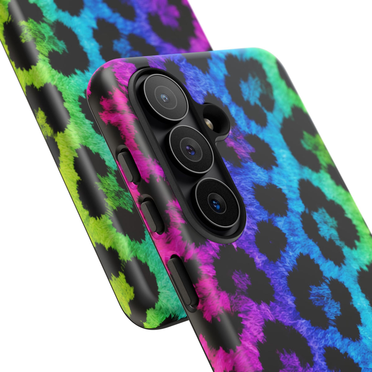 Neon Rainbow Leopard Tough Case – Colorful Animal Print Phone Cover