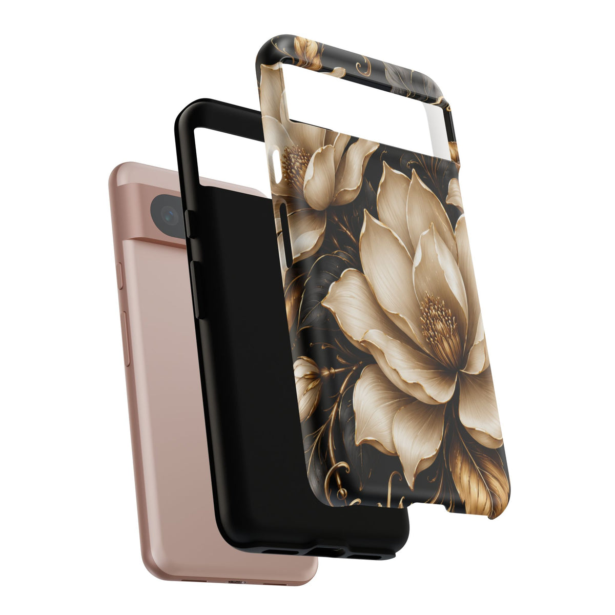 Floral Tough Case — Elegant Gold Magnolia Phone Case