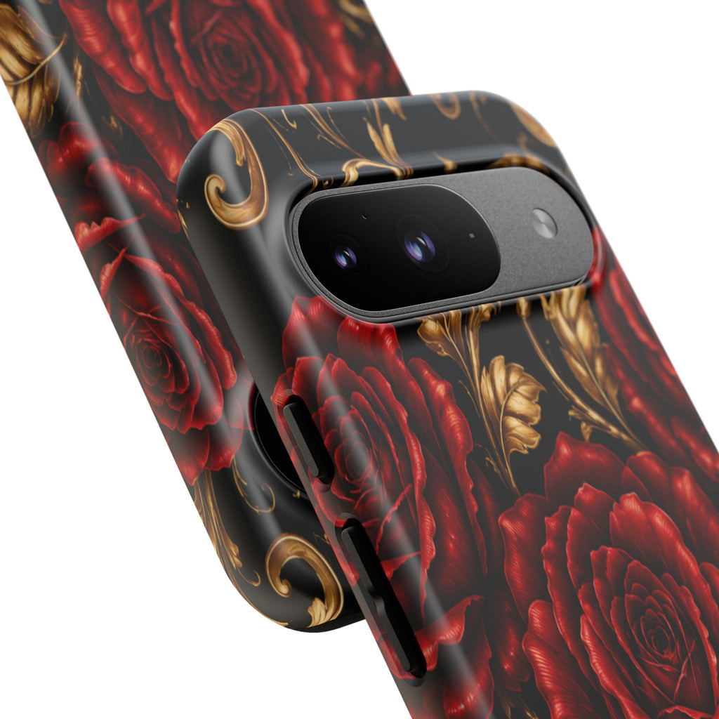 Tough Cases — Vintage Red Rose Floral Phone Case