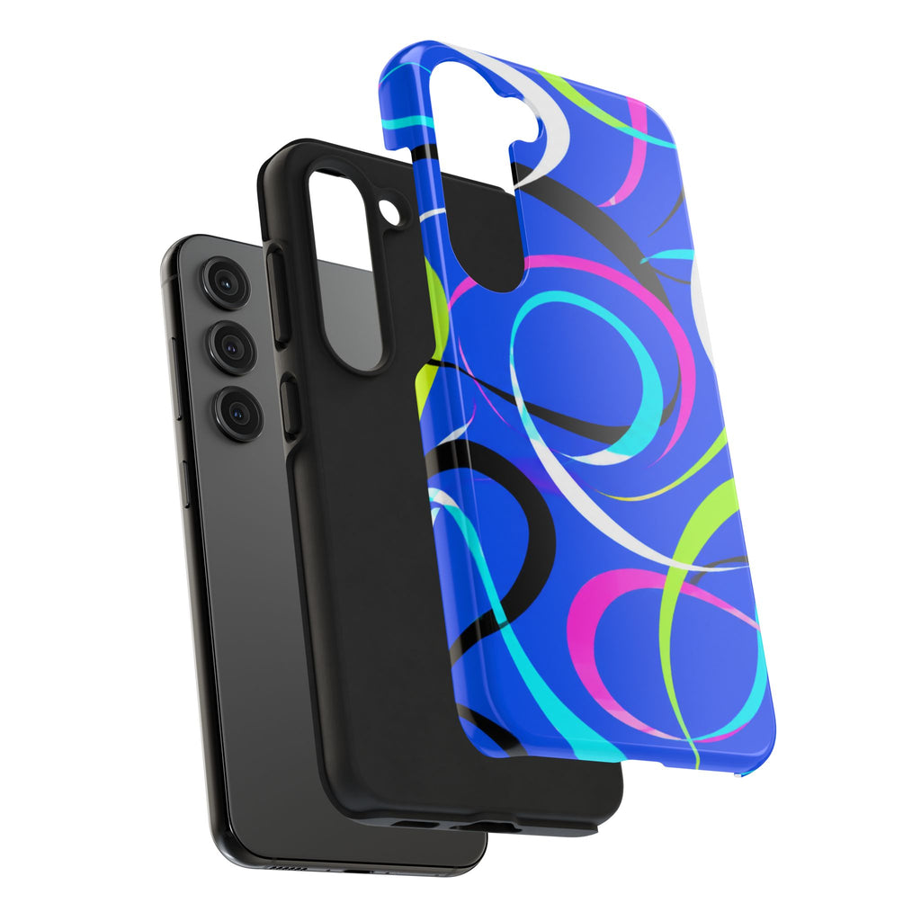 Tough Phone Case — Blue Abstract Swirl Protective Cover
