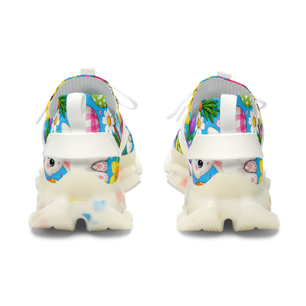 Women's Mesh Sneakers — Colorful Floral Easter Basket Print
