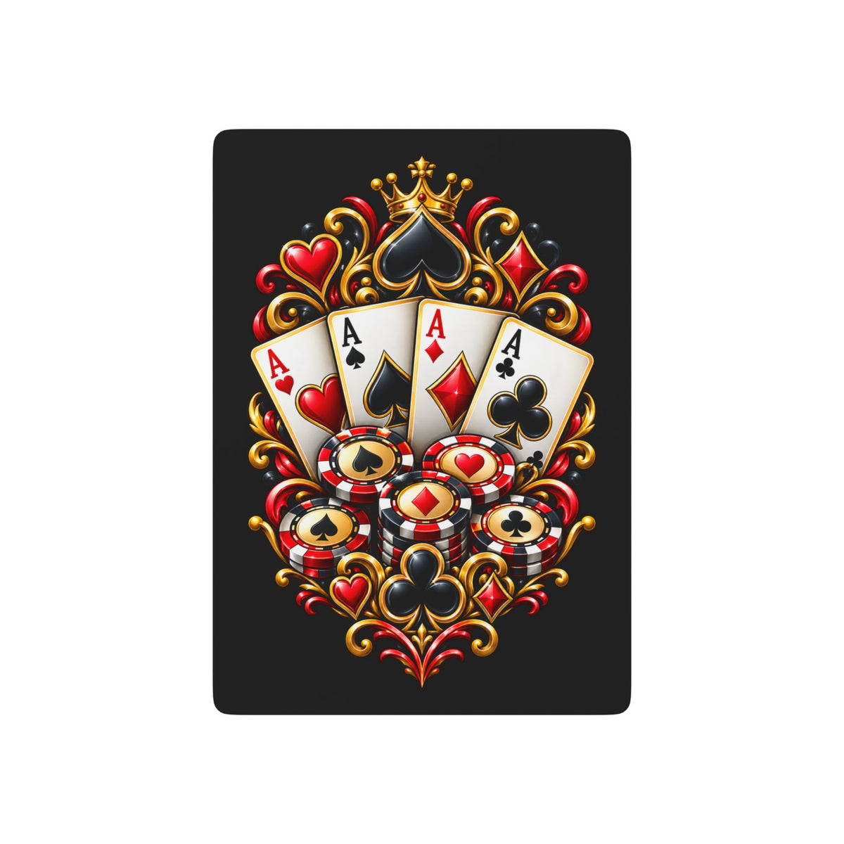Poker Playing Cards - Royal Aces Deck with Ornate Spade Design