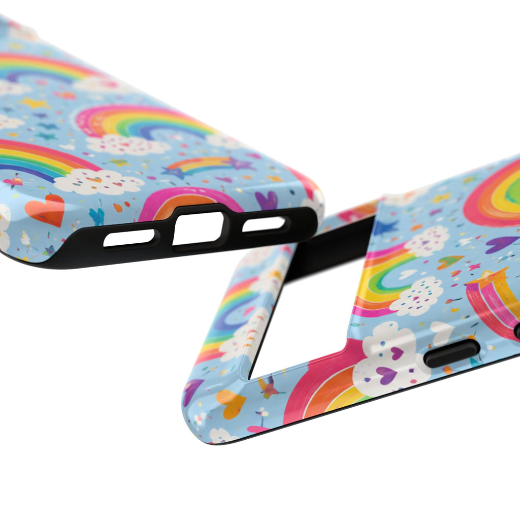 Rainbow Clouds Phone Case — Cute Pastel Rainbow Pattern Tough Case