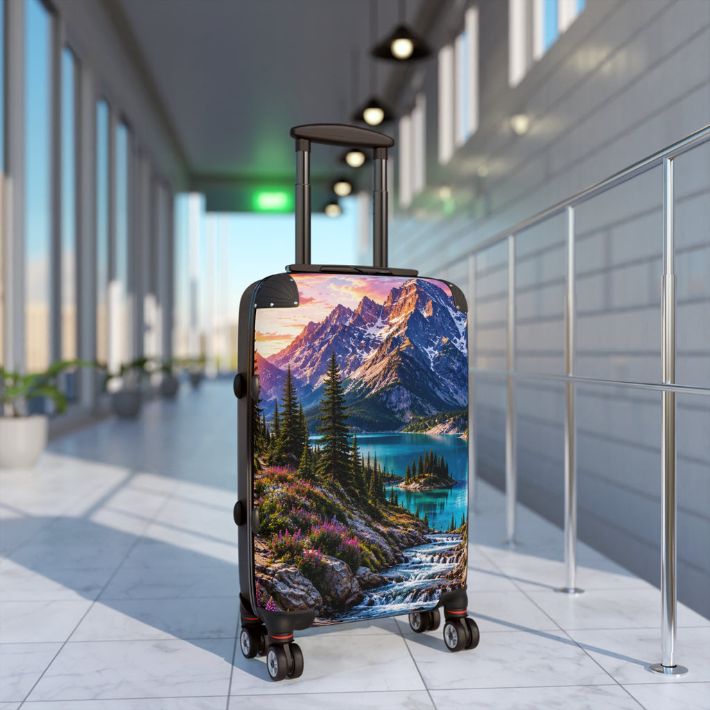 Mountain Lake Suitcase — Scenic Wilderness Carry-On Luggage