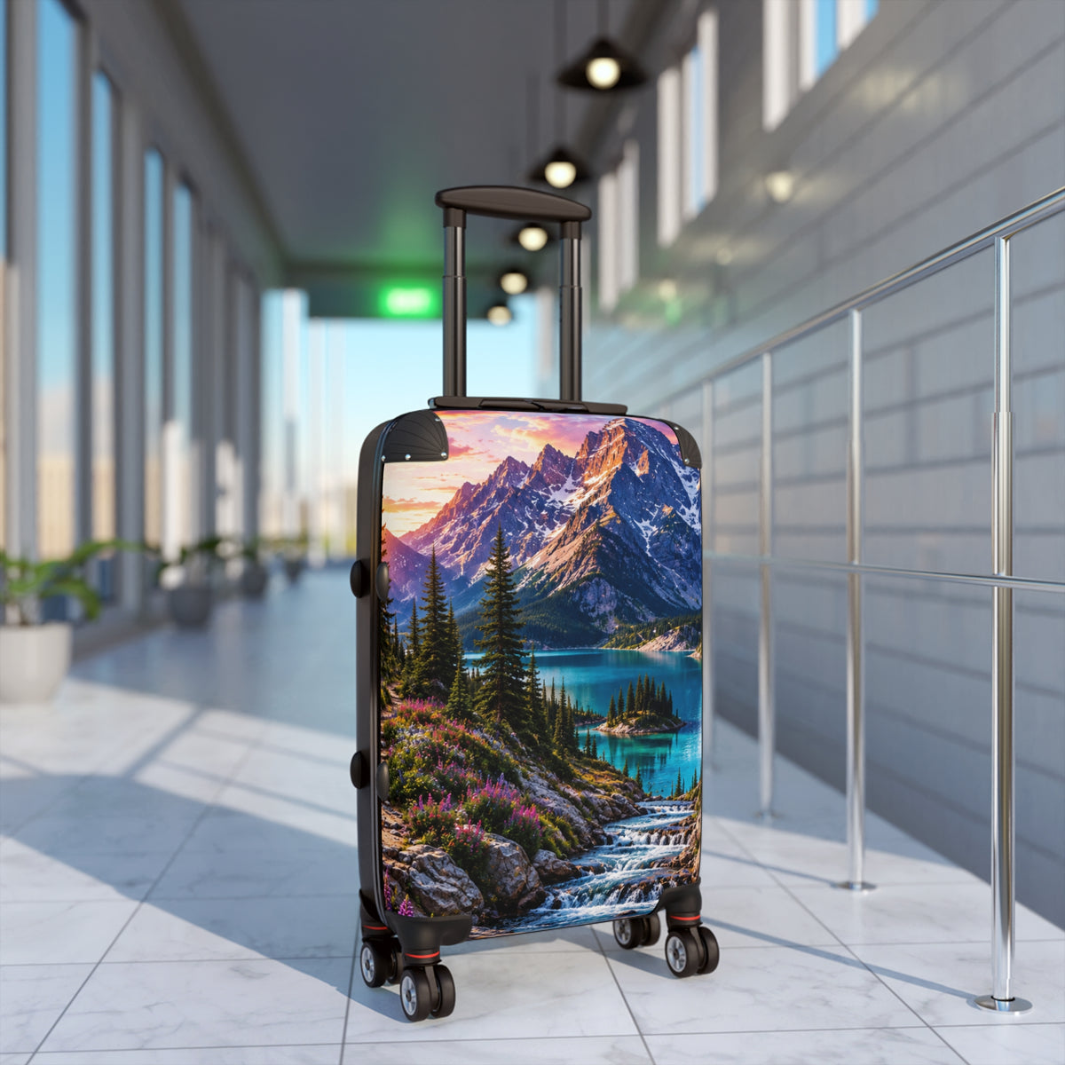 Mountain Lake Suitcase — Scenic Wilderness Carry-On Luggage