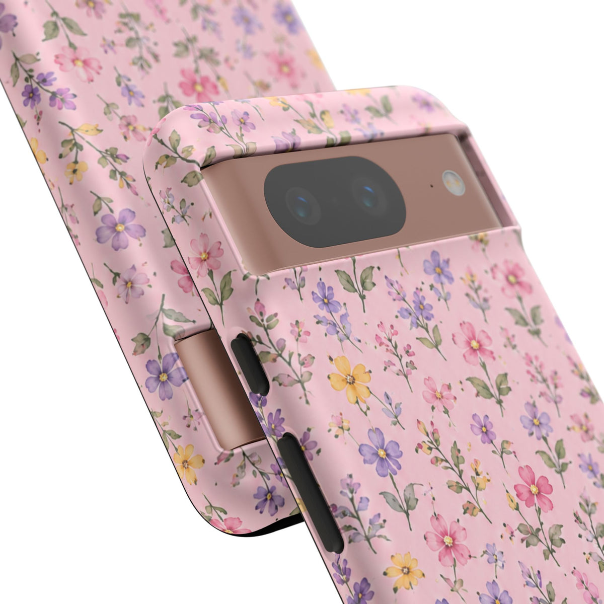 Floral Pink Tough Phone Case — Pastel Wildflower Protective Case