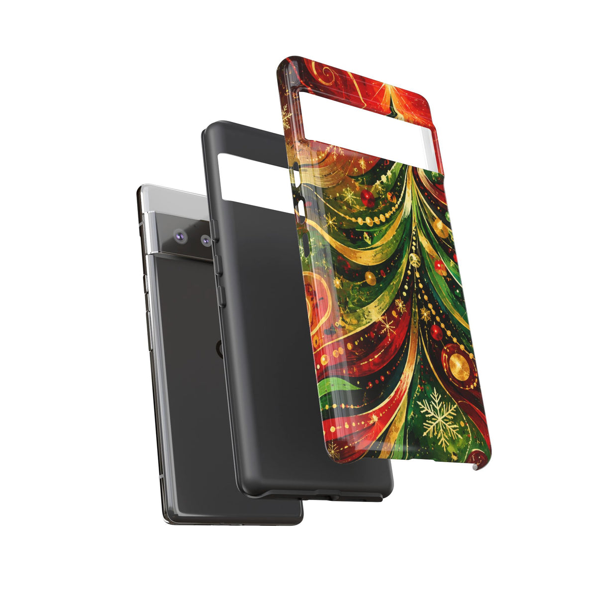Christmas Tree Tough Phone Case — Festive Red & Green Holiday Phone Cover