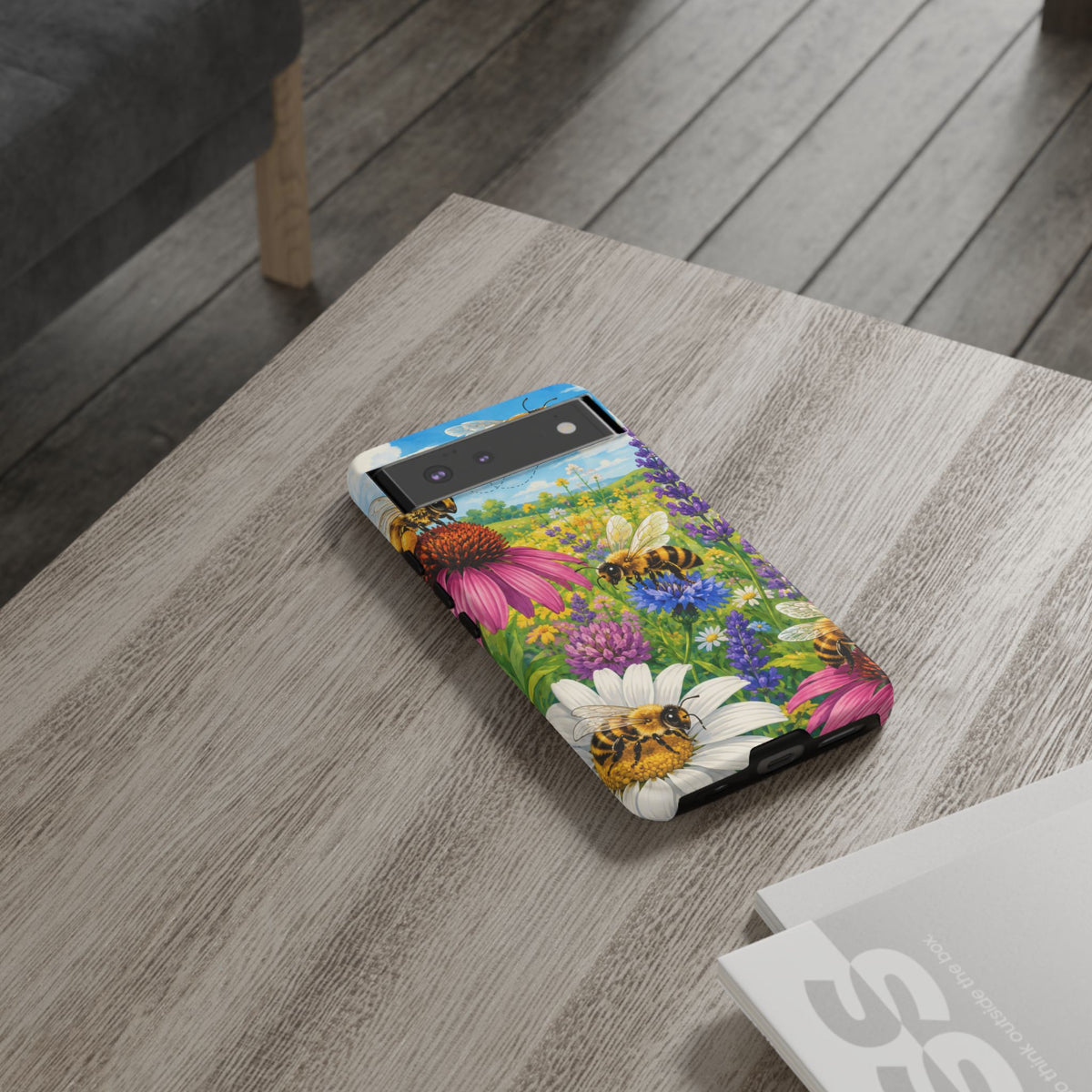 Bee Meadow Phone Case — Floral Honeybee Protective Cover