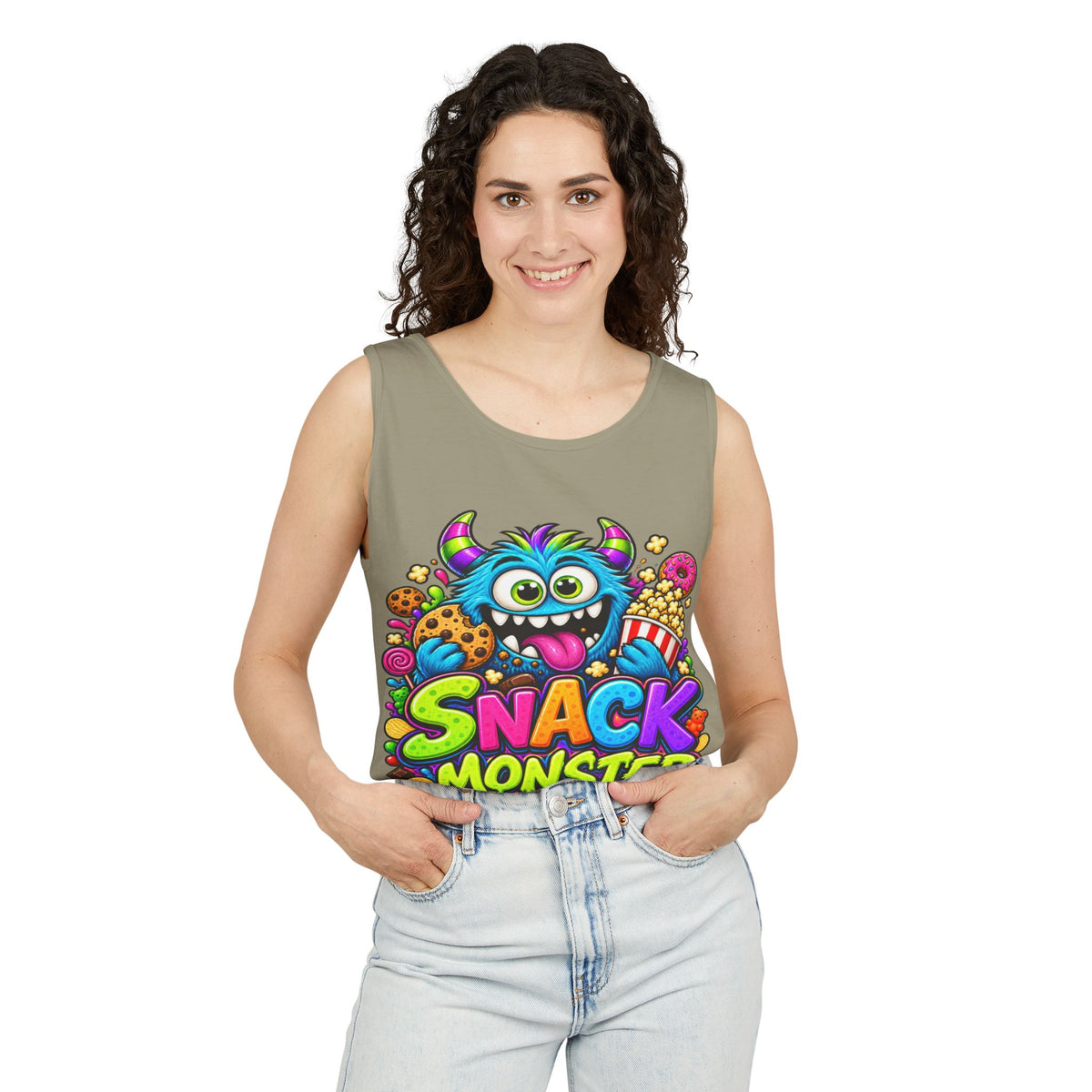 Snack Monster Tank Top | Cute Colorful Monster Snacks Graphic