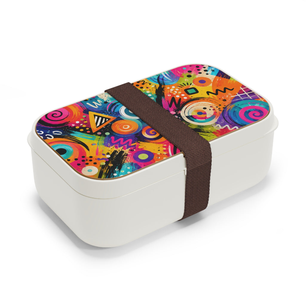 Colorful Abstract Bento Lunch Box — Bright Geometric Art Lunchbox