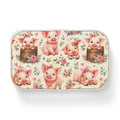 Cute Piglet Bento Lunch Box — Retro Floral Kawaii Kids Lunchbox