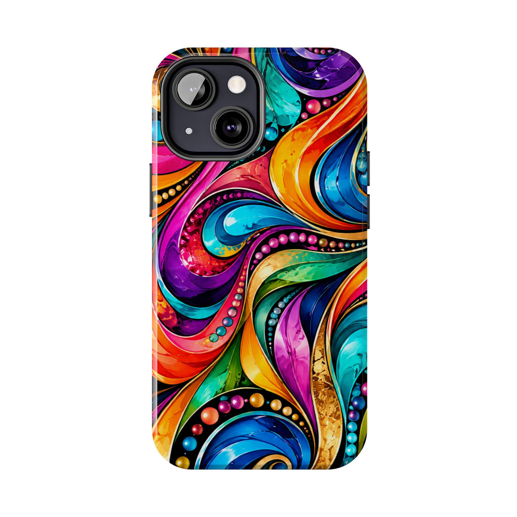 Colorful Swirl Tough Phone Case — Vibrant Abstract Protective Cover